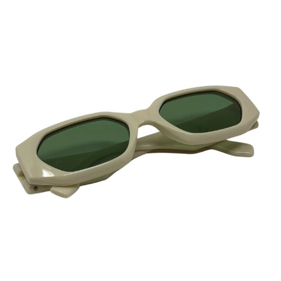Le Specs | Slaptrash Sunglasses in Ivory & Emerald Mono main image 8